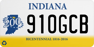 IN license plate 910GCB