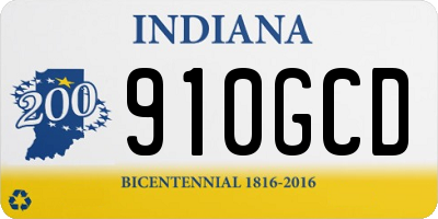 IN license plate 910GCD