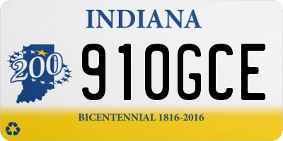 IN license plate 910GCE