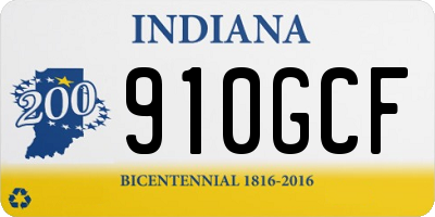 IN license plate 910GCF