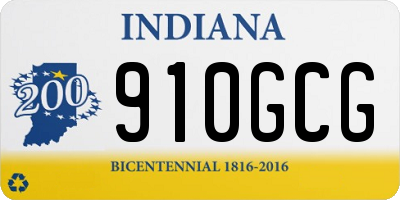 IN license plate 910GCG