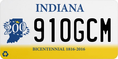 IN license plate 910GCM