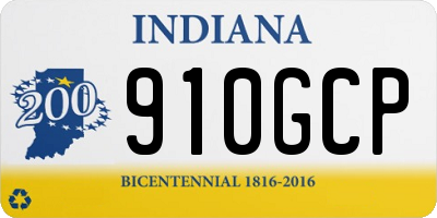 IN license plate 910GCP