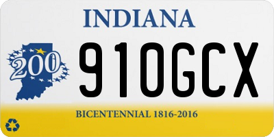 IN license plate 910GCX