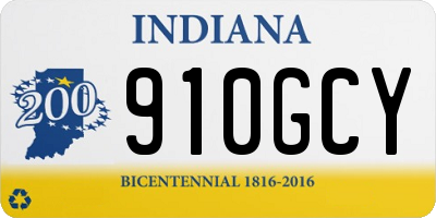 IN license plate 910GCY