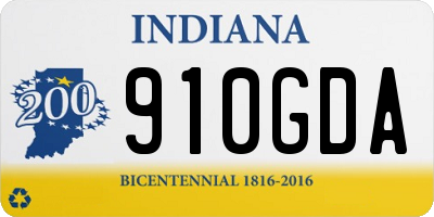 IN license plate 910GDA