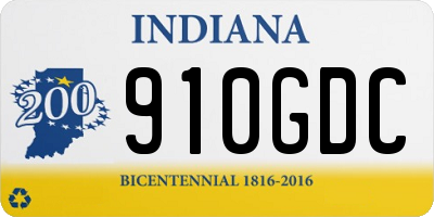 IN license plate 910GDC
