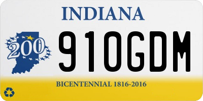 IN license plate 910GDM