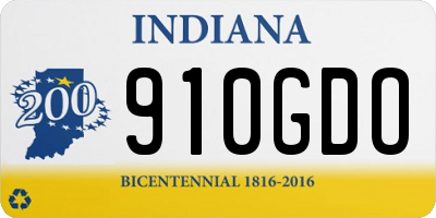 IN license plate 910GDO