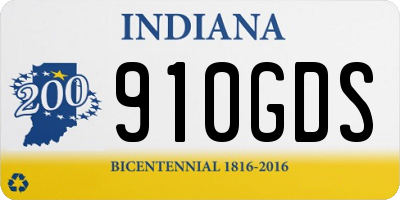 IN license plate 910GDS