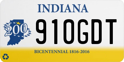 IN license plate 910GDT