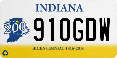 IN license plate 910GDW