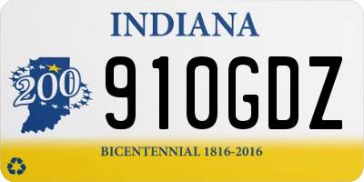 IN license plate 910GDZ