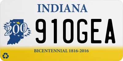 IN license plate 910GEA