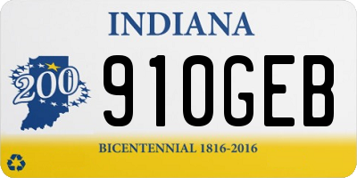 IN license plate 910GEB