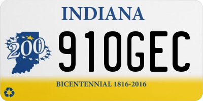 IN license plate 910GEC