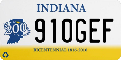 IN license plate 910GEF