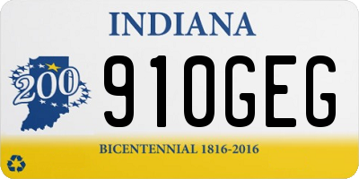 IN license plate 910GEG