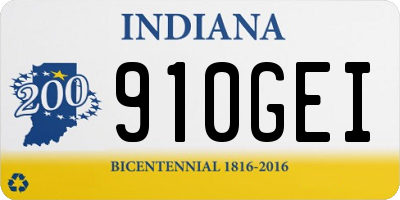 IN license plate 910GEI