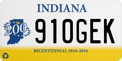IN license plate 910GEK