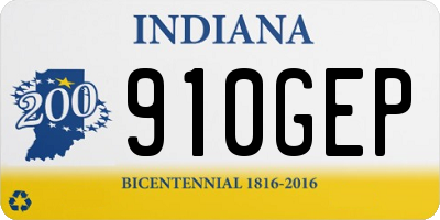IN license plate 910GEP