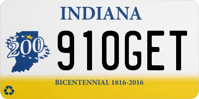 IN license plate 910GET