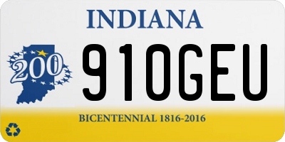 IN license plate 910GEU