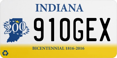 IN license plate 910GEX