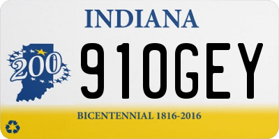 IN license plate 910GEY