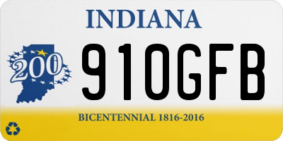 IN license plate 910GFB