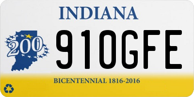 IN license plate 910GFE