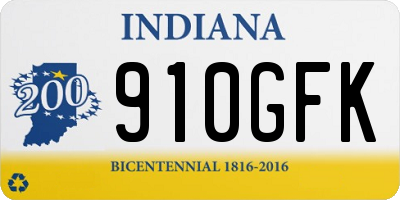 IN license plate 910GFK