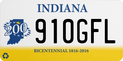 IN license plate 910GFL