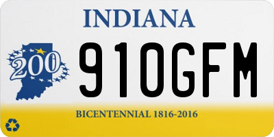 IN license plate 910GFM