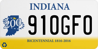 IN license plate 910GFO