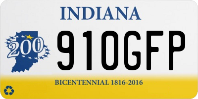 IN license plate 910GFP