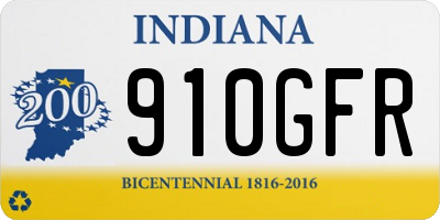 IN license plate 910GFR