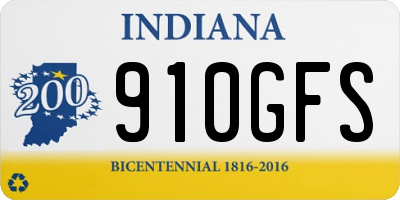 IN license plate 910GFS