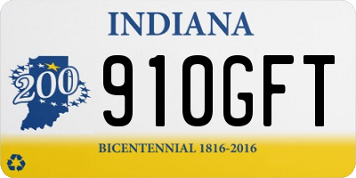 IN license plate 910GFT