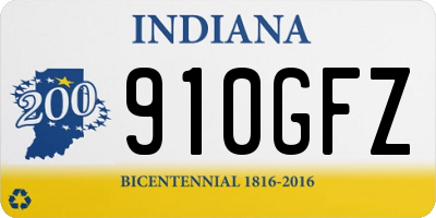 IN license plate 910GFZ