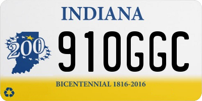 IN license plate 910GGC