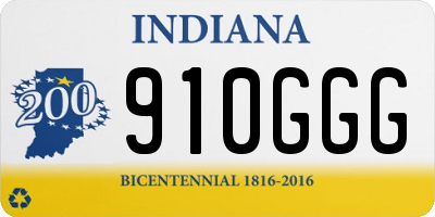 IN license plate 910GGG