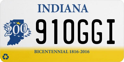 IN license plate 910GGI
