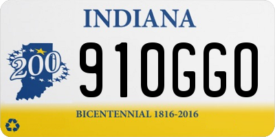 IN license plate 910GGO