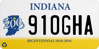 IN license plate 910GHA