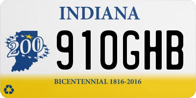 IN license plate 910GHB