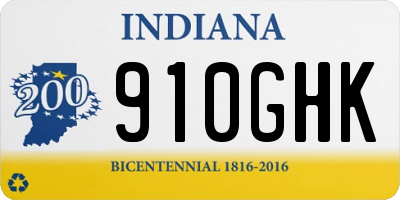 IN license plate 910GHK