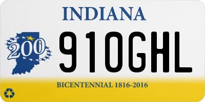 IN license plate 910GHL