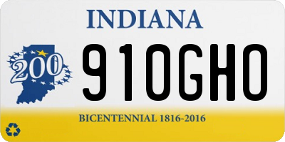 IN license plate 910GHO