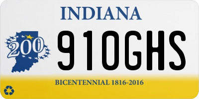 IN license plate 910GHS
